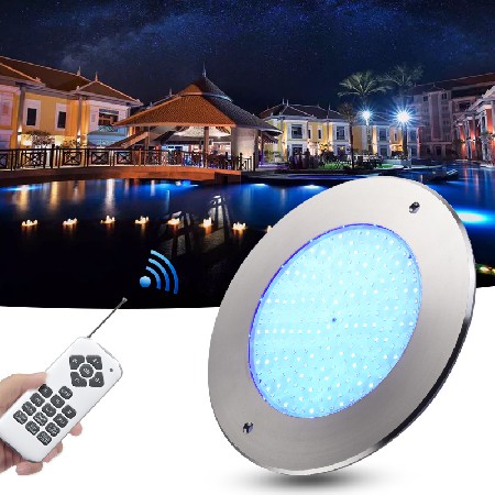 12V Ac Dc 18W Remote Control Color Changing Rgb Wall Mounted Ip68 Waterproof Underwater Slim Stainless Steel Led Pool Lights