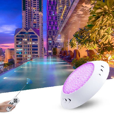 Tadpole 25W Abs Resin Filled Dc 12V Remote Control Colorful Wall Mounted Ip68 Waterproof Rgb Led Swimming Pool Underwater Lights