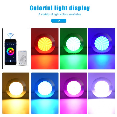 Tadpole Stainless Steel Ip68 Waterproof Wall-Mounted Led Underwater Ultra Thin Resin Filled Smart APP Led Swimming Pool Lights