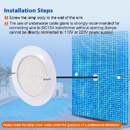 Tadpole 12V 35W Ip68 Waterproof Underwater Wall Mounted Ultra Thin Resin Filled Underwater Led Pool Light For Swim Pool