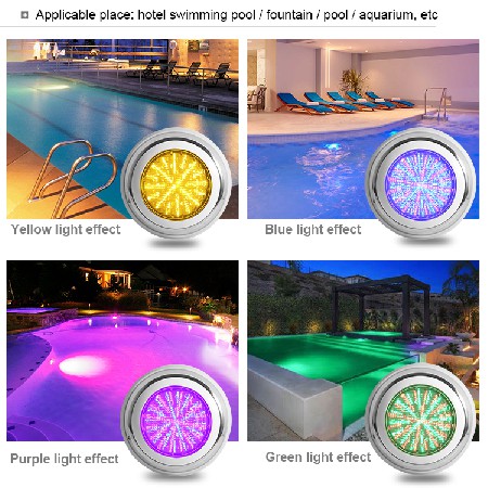 Tadpole Ip68 12V Dc Ac 12W Remote Control Rgb Underwater Lamp Stainless Steel Wall Mounted Waterproof Led Swimming Pool Lights