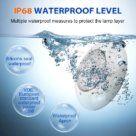 Tadpole Ac 12V Surface Wall Mounted Flat Abs Underwater Lighting Ip68 Waterproof 25W Rgb Swimming Pool Led Light